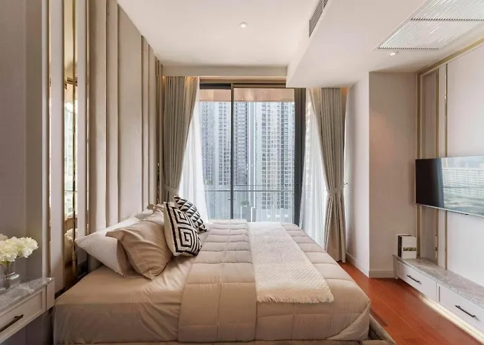 Prime Area Super Cozy Luxury 2 Bedroom Asoke Bts דירה